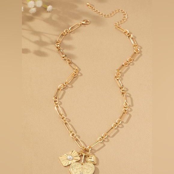 Charm Cluster Heart  Necklace - Picture 5 of 5